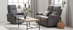 Gifts for men featuring the reclining ABILDSKOV power recliner chair and loveseat from JYSK Canada, for the ultimate gift of relaxation.