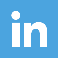 Light blue LinkedIn logo.