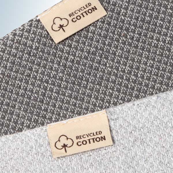 Close up of recycled cotton fabric from JYSK Canada