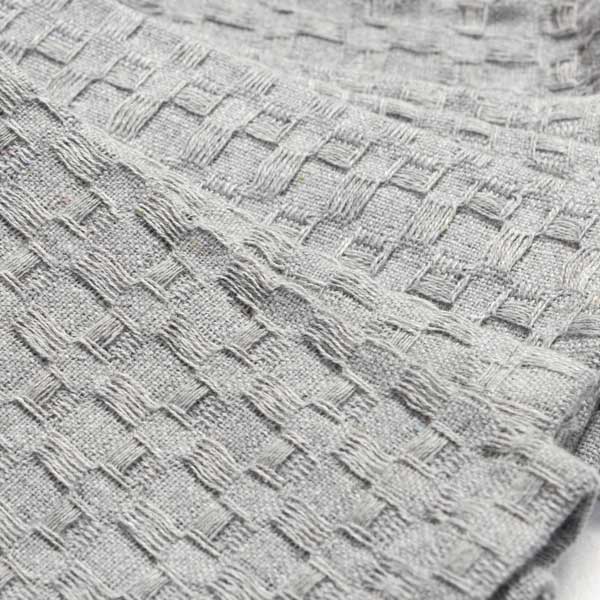 Close up of recycled cotton fabric from JYSK Canada