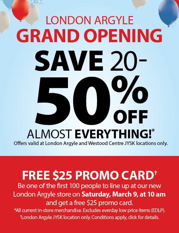 Grand opening store flyer JYSK Canada 